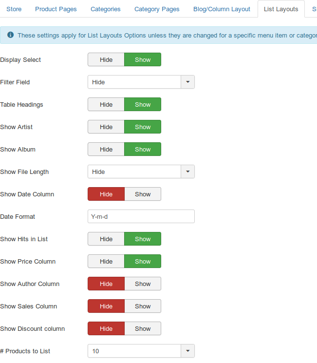 MyMuse Configuration List1 Administration