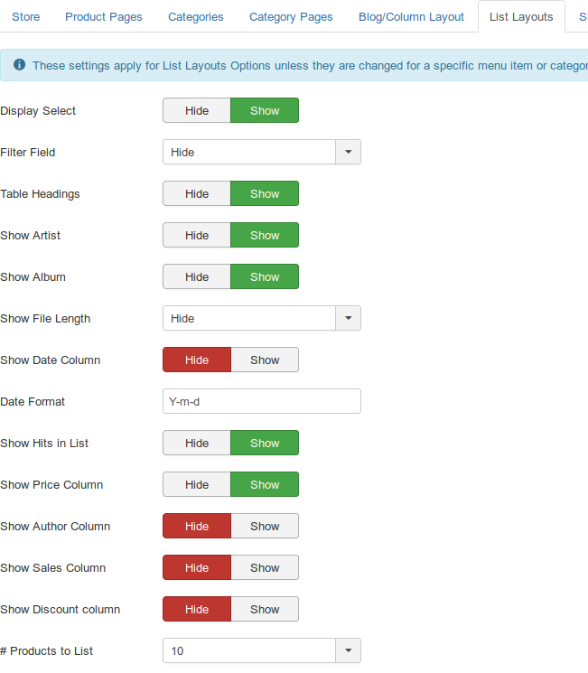 MyMuse Configuration   List1  Administration